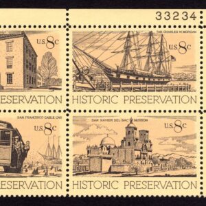 Scott #1443a (1440) Historical Preservation Plate Block of 4 Stamps - MNH UR