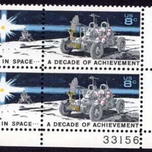 Scott #1435b Space Achievement on Moon Plate Block of 4 Stamps - MNH P#33156 LR