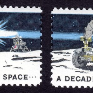 Scott #1435b Space Achievement on Moon Pair of Single Stamps - MNH