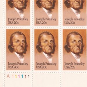Scott #2038 Joseph Priestley (Chemistry) Plate Block of 6 Stamps - MNH LL