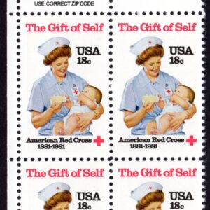 Scott #1910 Gift Of Self (Red Cross) Zip Block of 4 Stamps - MNH