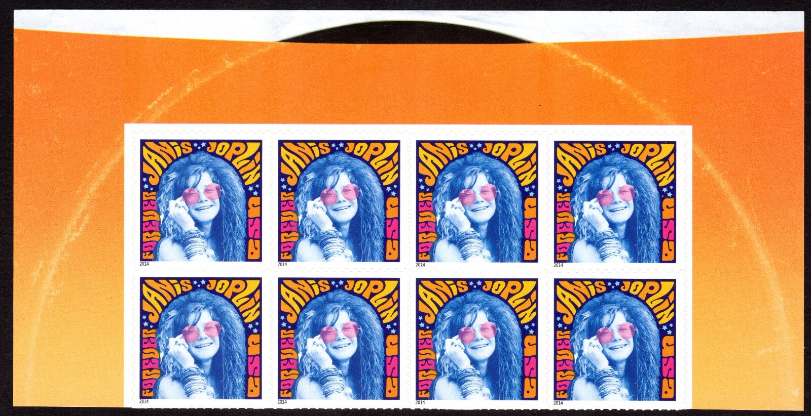 Scott #4916 Janis Joplin Half Sheet of 8 Forever Stamps - MNH Top