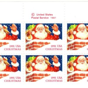 Scott #2579 Christmas Santa in Chimney Plate Block of 10 Stamps - MNH