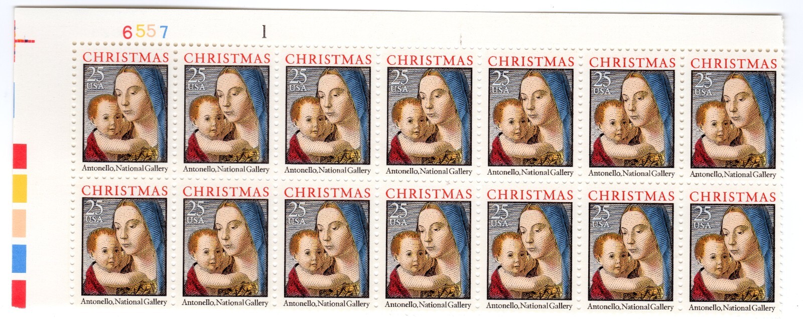 Scott #2514 Madonna (Mary, Antonello) Plate Block of 14 Stamps - MNH P#6557-1 UL