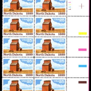 Scott #2403 North Dakota Grain Elevator Plate Block of 10 Stamps - MNH UR