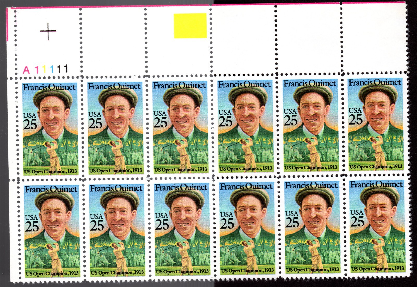 Scott #2377 Francis Ouimet Plate Block of 12 Stamps - MNH