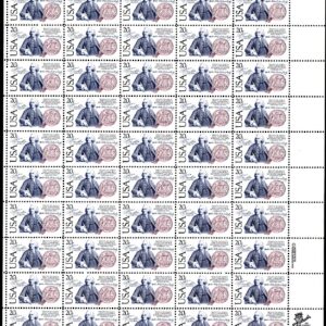 Scott #2036 20¢ Sweden Treaty Commerce Sheet of 50 Stamps - MNH P#9 UR