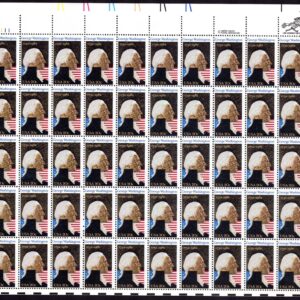 Scott #1952 20¢ George Washington 250th Birthday Sheet of 50 Stamps - MNH UL