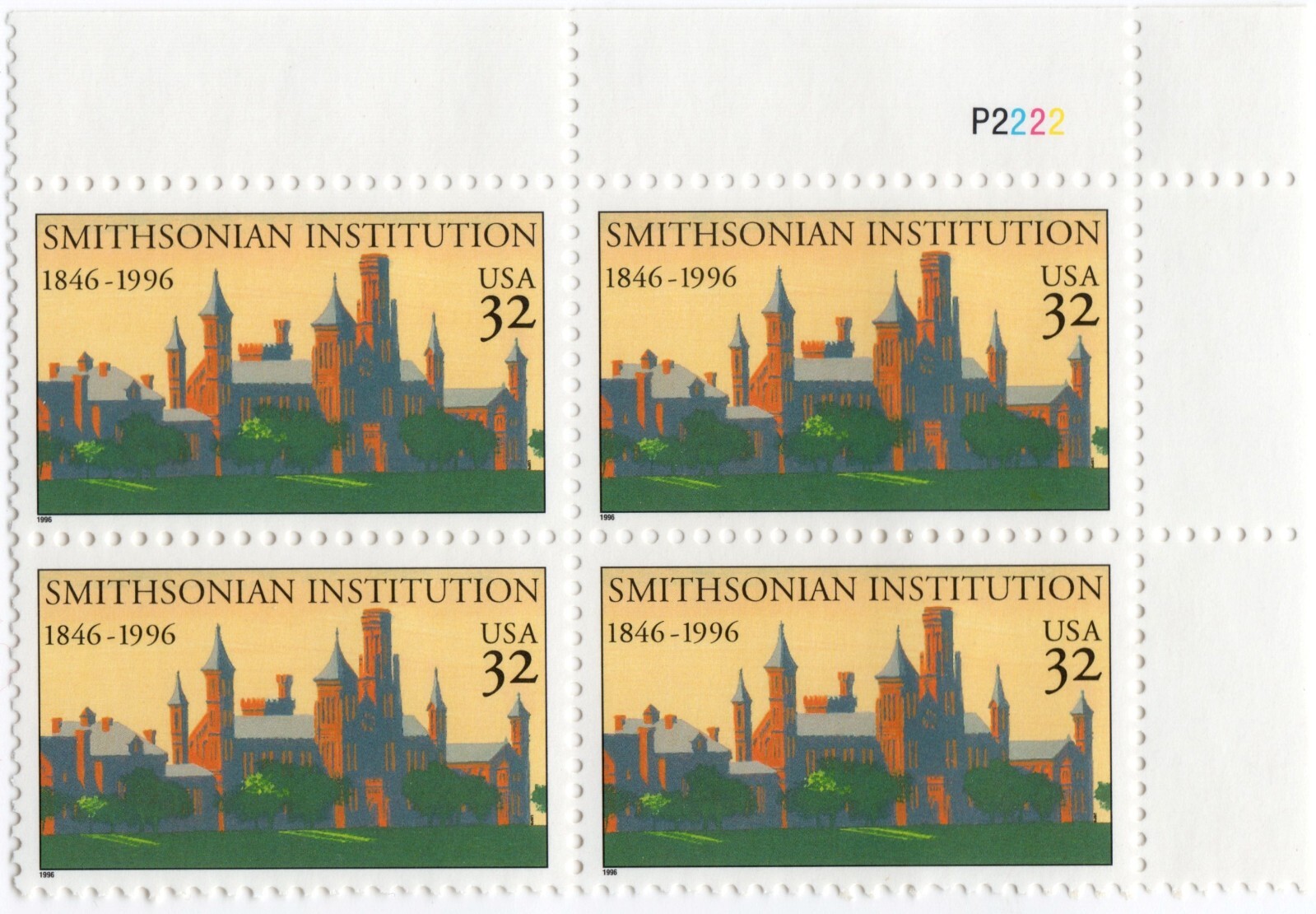 Scott #3059 32c Smithsonian Institution Plate Block of 4 Stamps - MNH