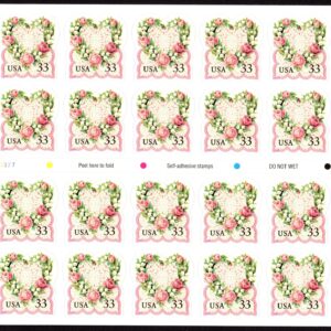 Scott #3274a Victorian Love Flower Wreath Booklet of 20 Stamps - MNH P#V3327