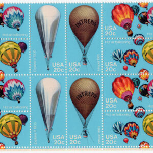 Scott #2035a (2032) Hot Air Balloons Plate Block of 16 Stamps - MNH P#22222 LL