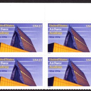 Scott #3838 Air Force Academy Plate Block of 8 Stamps - MNH