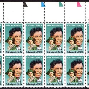 Scott #2090 John McCormack Plate Block of 20 Stamps - MNH PC#6