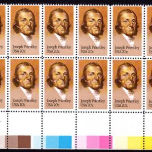 Scott #2038 Joseph Priestley (Chemistry) Plate Block of 20 Stamps - MNH UR PC#5