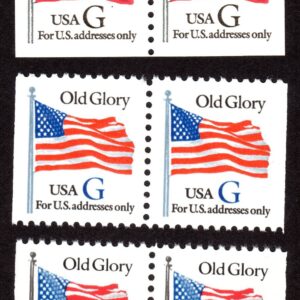 Scott #2883-2884-2885 (Black G-Blue G-Red G) Flag Booklet Pair of Stamps - MNH