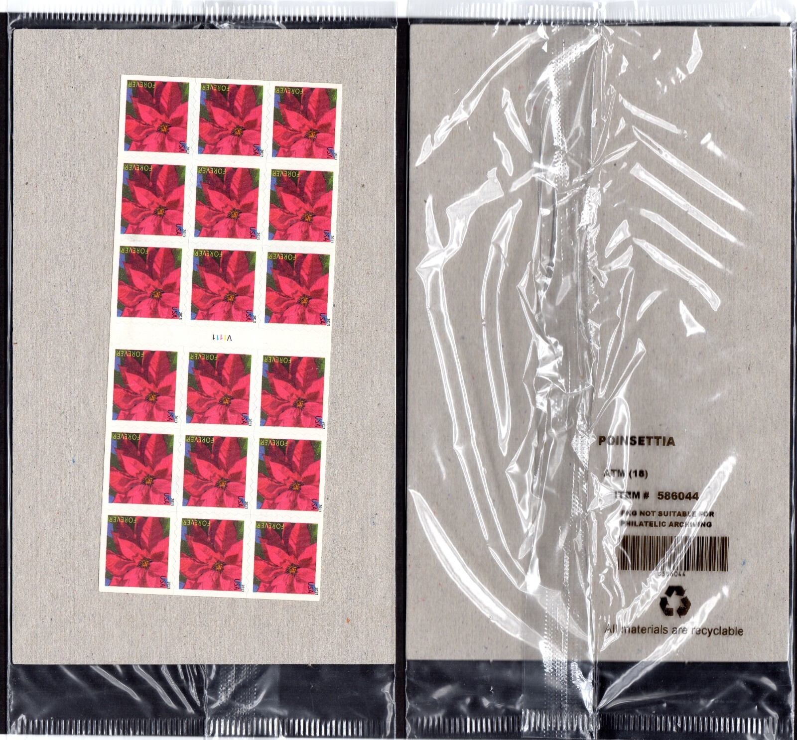 Scott #4821a Poinsettia Booklet of 18 Forever Stamps - Sealed