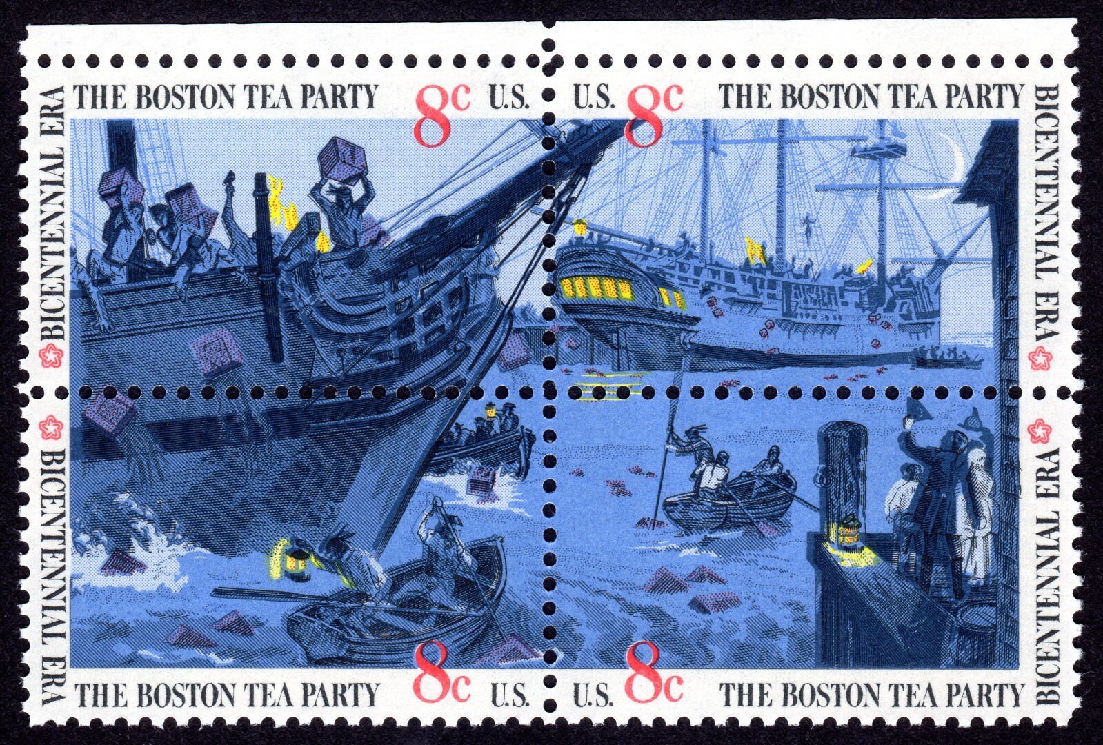 Scott #1483a (1480-83) Boston Tea Party Block of 4 Stamps - MNH