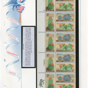 Scott #1945a Desert Life Plate Block - White Ace Booklet Pane Mount - MNH