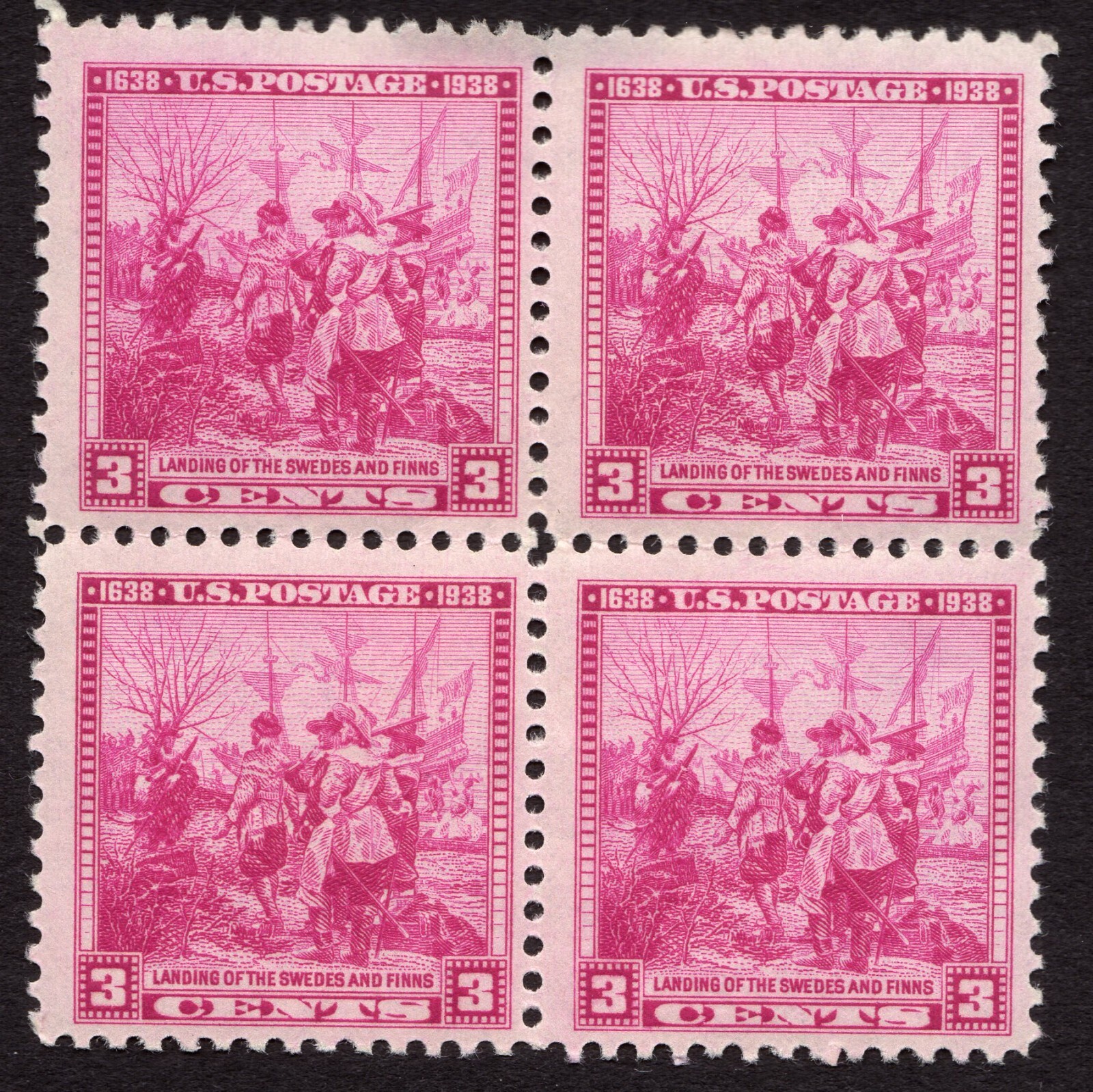 Scott #836 Swedes & Finns Block of 4 Stamps - MH