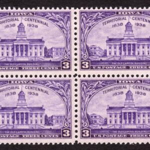 Scott #838 Iowa Territory Block of 4 Stamps - MNH