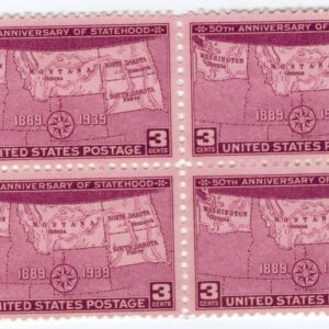 Scott #858 North South Dakota Washington Montana Block of 4 Stamps - MNH