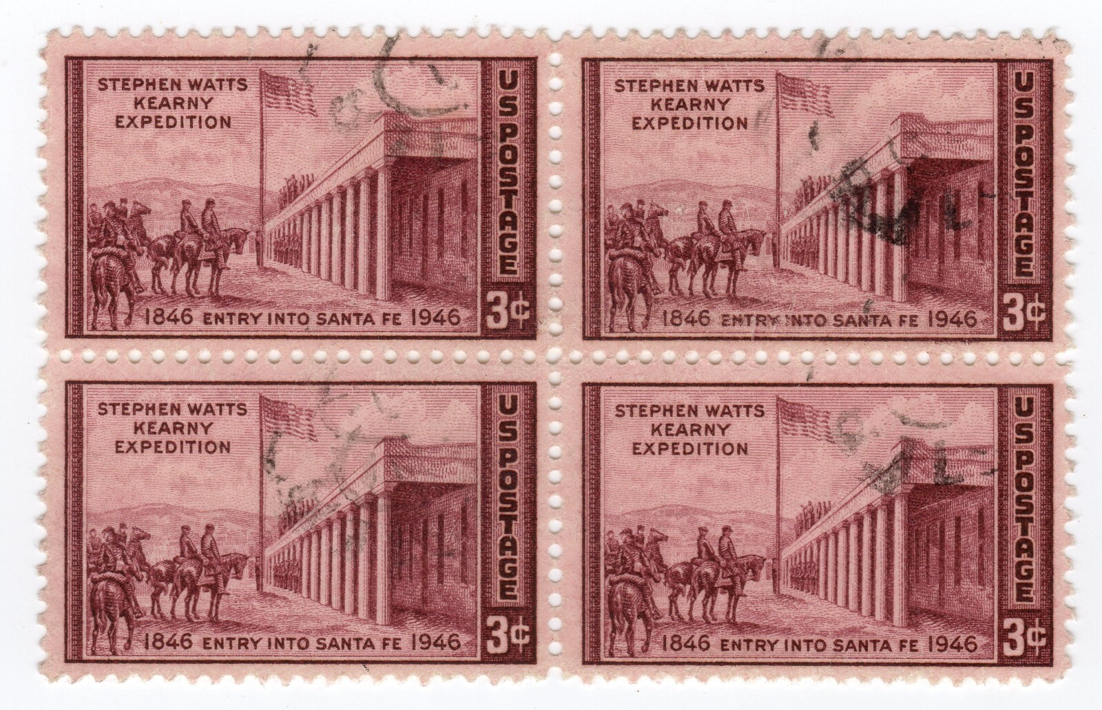 Scott #944 Santa Fe Block of 4 Stamps - Used