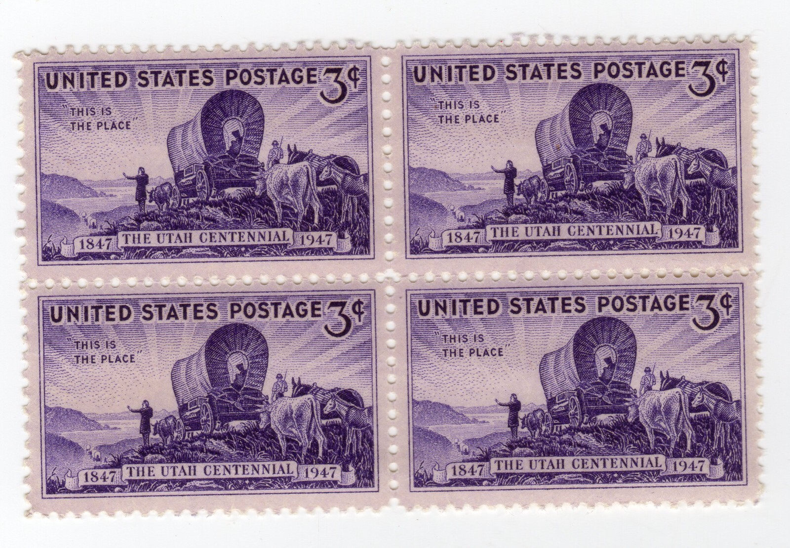 Scott #950 Utah Block of 4 Stamps - MNH