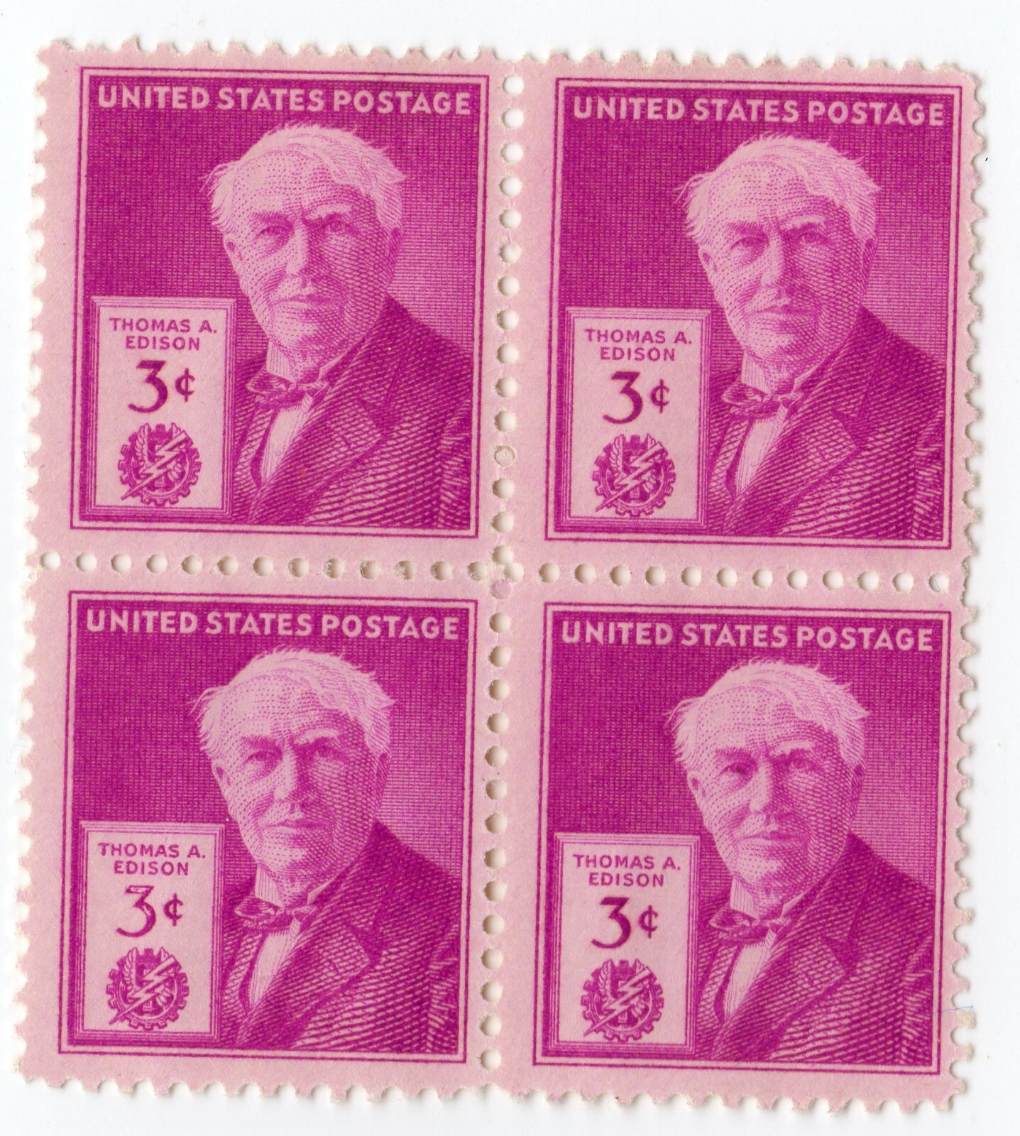 Scott #945 Thomas Edison Block of 4 Stamps - MNH