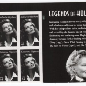 Scott #4461 Katherine Hepburn (Legends of Hollywood) Block of 6 Stamps - MNH