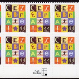Scott #4407 Celebrate Block Letters Plate Block of 10 Stamps - MNH Bottom