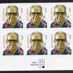 Scott #3427A James Michener Plate Block of 10 Stamps - MNH