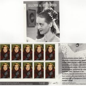 Scott #4350 Bette Davis (Legends of Hollywood) Plate Block of 10 Stamps - MNH