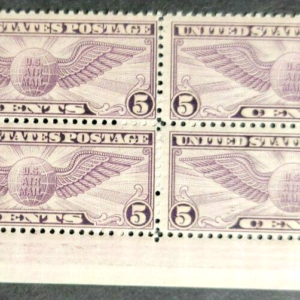 Scott #c16 Winged Globe Plate Block of 4 Stamps - MNH