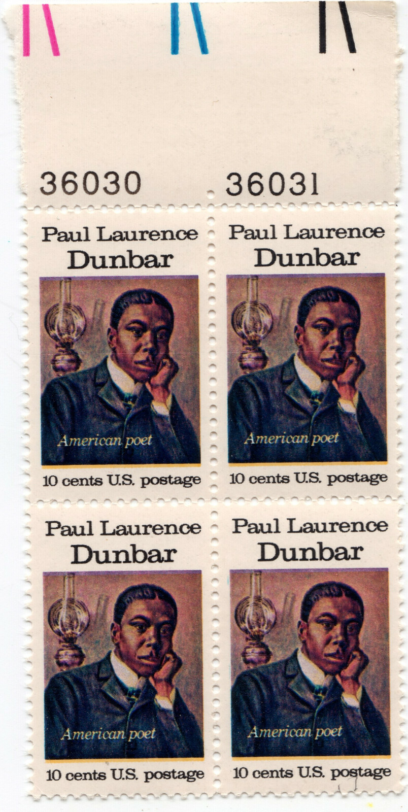 Scott #1554 Paul Laurence Dunbar (2) Plate Blocks of 4 Stamps (8 total) - MNH