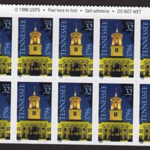 Scott #3071a 32¢ Tennessee Bottom Booklet Pane of 10 Stamps - MNH w/Plate #