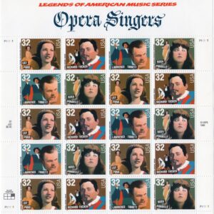 Scott #3154-3157a Opera Singers (Pons, Tucker, Tibbett, Ponselle) 20 Stamp Sheet