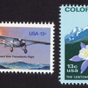 Scott #1710-1711 Lindbergh Flight Colorado Columbine Single Stamp - MNH