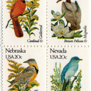 Scott #2002a State Birds & Flowers Block of 4 Stamps - MNH #2
