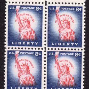 Scott #1041 Statue of Liberty 8c Block of 4 Stamps - MNH Top