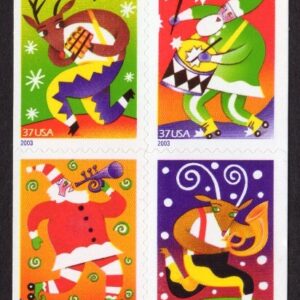 Scott #3824b Holiday Music Makers Booklet of 20 Stamps - MNH P#S1111