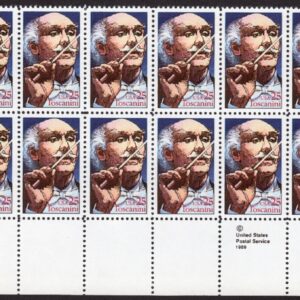 Scott #2411 Arturo Toscanini Plate Block of 20 Stamps - MNH LL