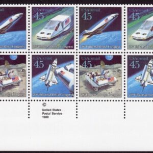 Scott #c125a (c122-25) Futuristic Mail Delivery Plate Block of 16 Stamps MNH LR