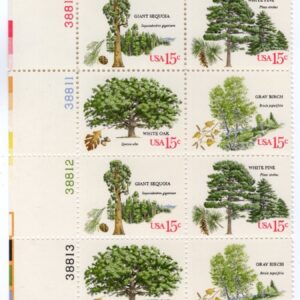 Scott #1767a (1764-67) 1978 Arboretum 15¢ Plate Block of 16 Stamps - MNH UL