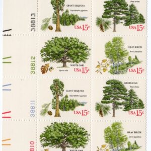 Scott #1767a (1764-67) 1978 Arboretum 15¢ Plate Block of 16 Stamps - MNH LL #2