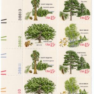 Scott #1767a (1764-67) 1978 Arboretum 15¢ Plate Block of 16 Stamps - MNH LL #3