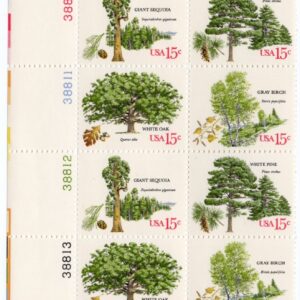 Scott #1767a (1764-67) 1978 Arboretum 15¢ Plate Block of 16 Stamps - MNH UL #4