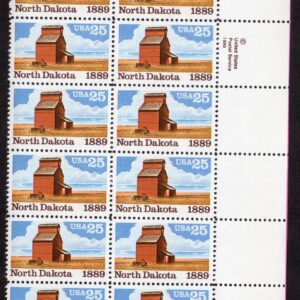 Scott #2403 North Dakota Grain Elevator Plate Block of 20 Stamps - MNH LR