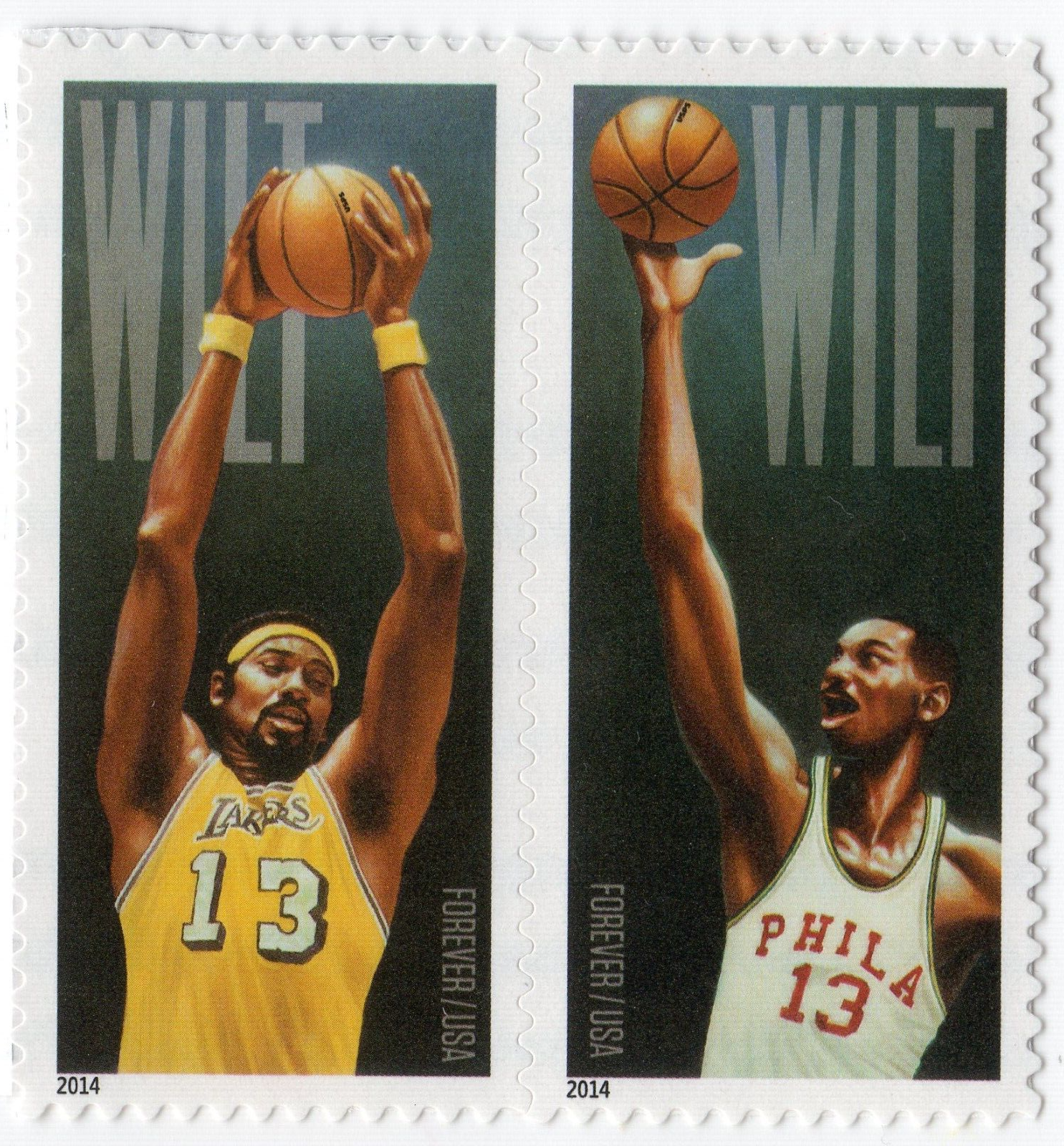 Scott #4951 Wilt Chamberlain Pair of Forever Stamps - MNH
