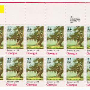 Scott #2339 Georgia Plate Block of 20 Stamps - MNH UL