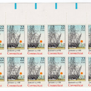 Scott #2340 Connecticut Plate Block of 20 Stamps - MNH P#2223-1 UL